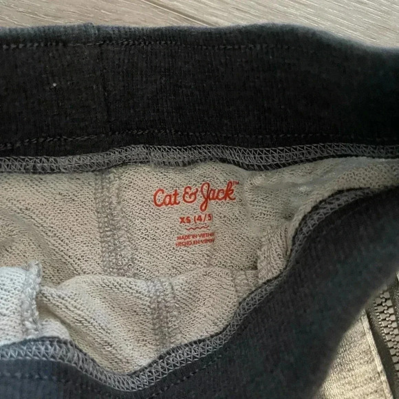 Cat & Jack Kids Drawcord Waistband Tapered Leg Pants Almond Gray XS NWT - Picture 7 of 7